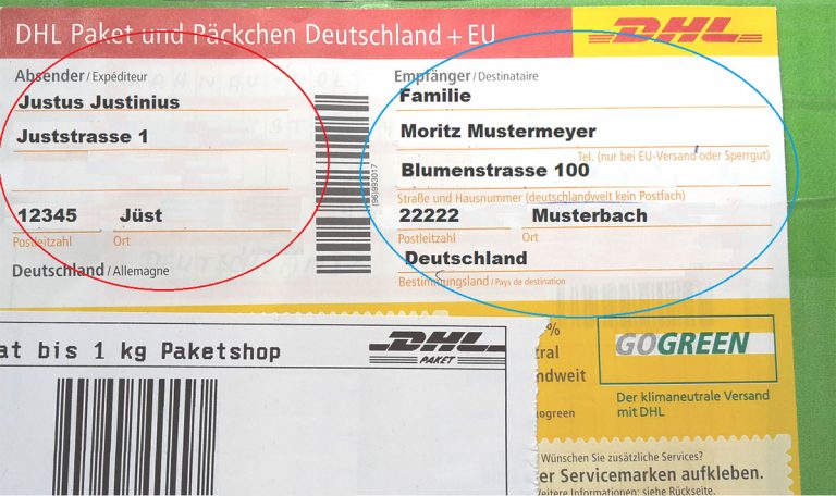 Briefe und Pakete richtig beschriften für Deutschland